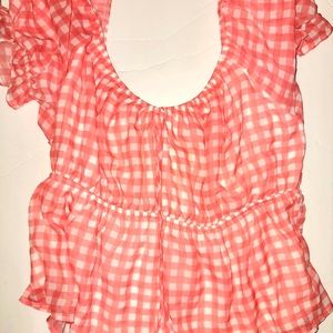 NB Peasant woven top XL Red picnic